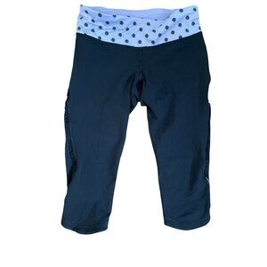 Lululemon Run Fast Free Crop Tight Legging Black Purple High Noon Lilac Dot 4